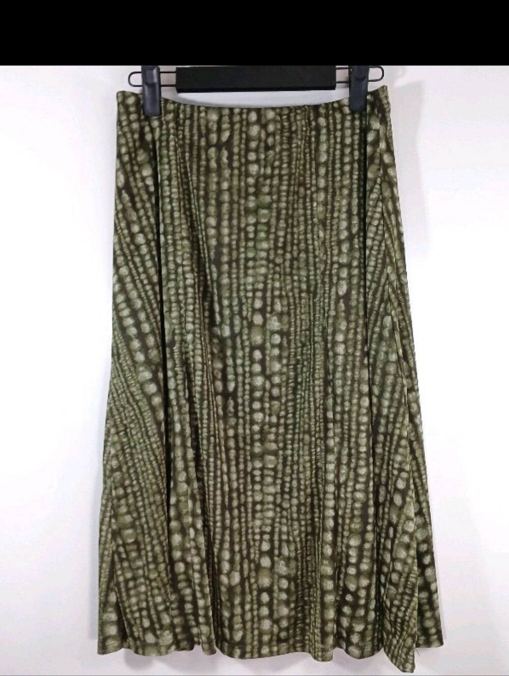 Nine West Olive Green Textured A-Line Skirt